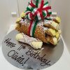Giant Cannoli Bazooka Cake italkian ribbon - vanilla and ricotta
