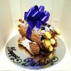Giant Cannoli Bazooka Cake with blue ribbon - Vanilla, Chocolata and Ricotta